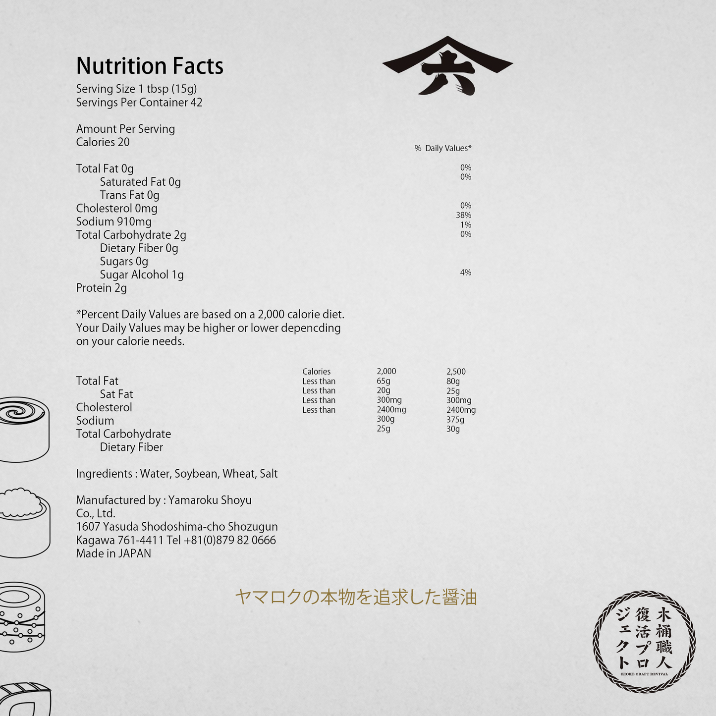 Soy Sauce aged 4 years (Tsuru Bishio), 18oz (532ml)