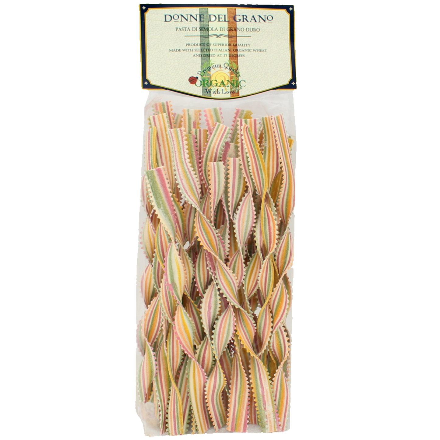 Organic Mother-In-Law Tongues "Lingua di Suocera" Colored Pasta, 17.6oz (500gm)