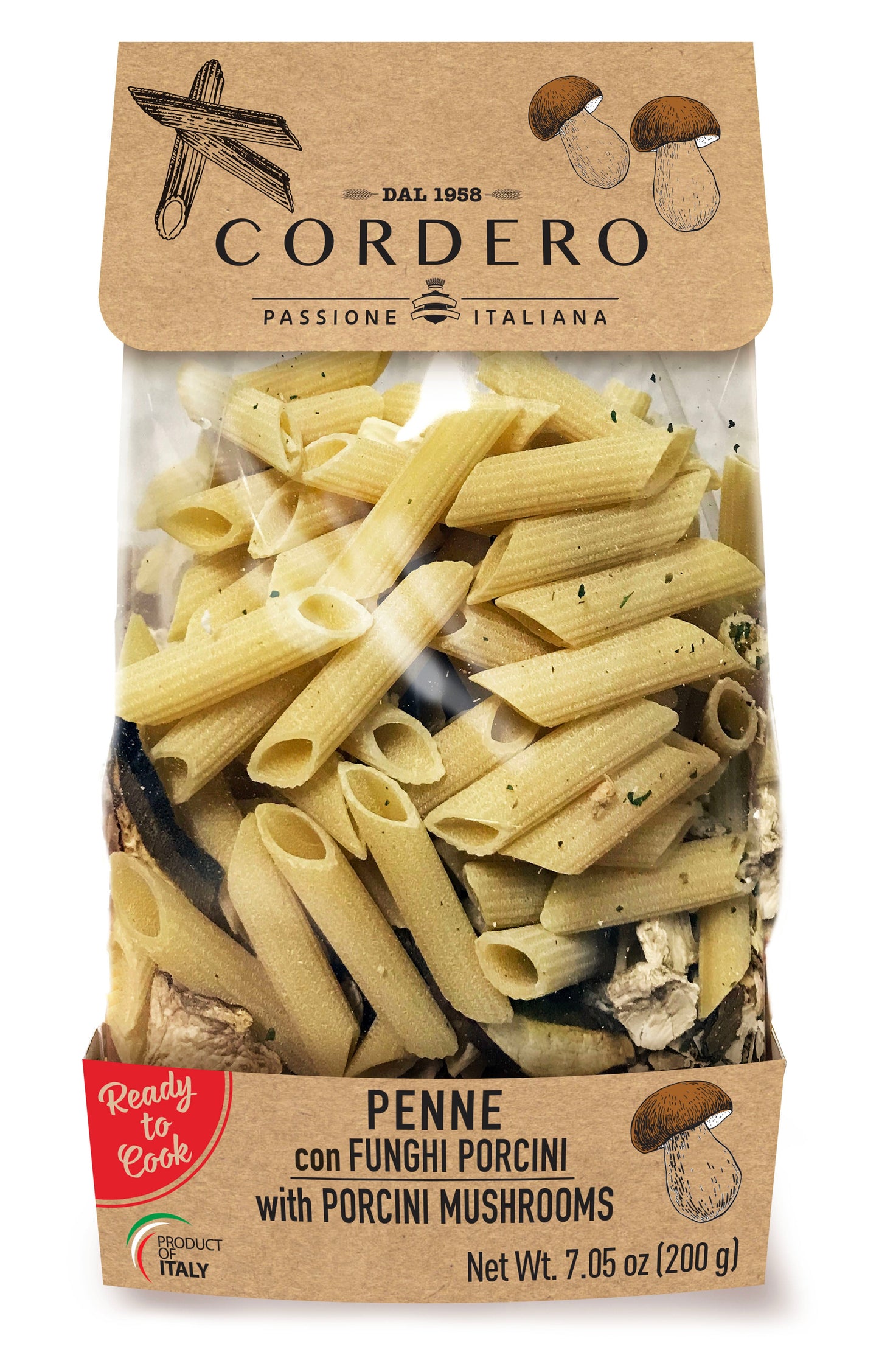 "Cordero" Penne w/ Porcini Mushrooms - 7.05oz (200gm)