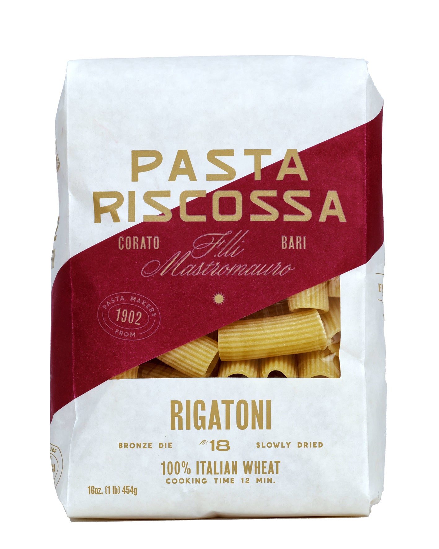 Riscossa Rigatoni 100% Italian Wheat