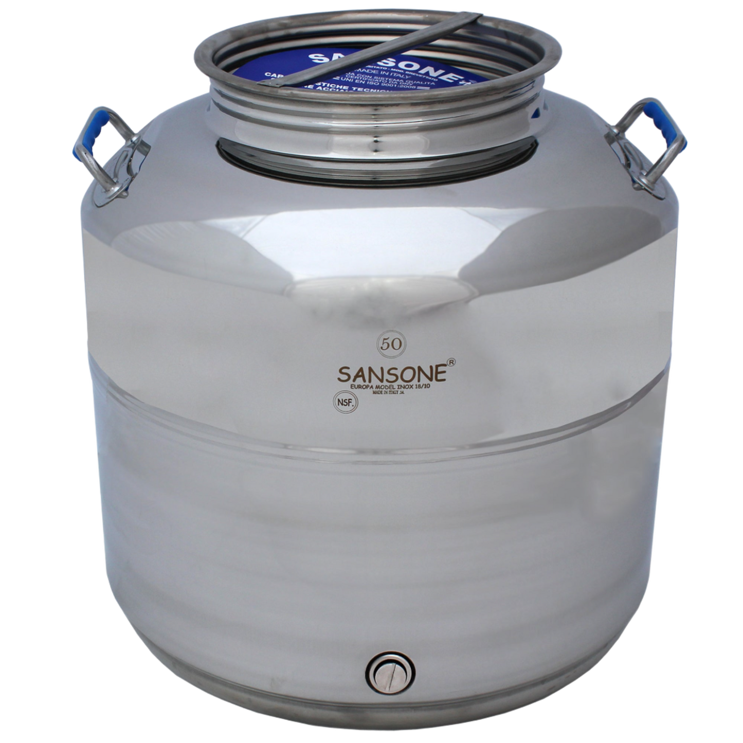 NSF Certified Stainless Steel Fusti, 50Liter (13.2Gallons) (1691oz)