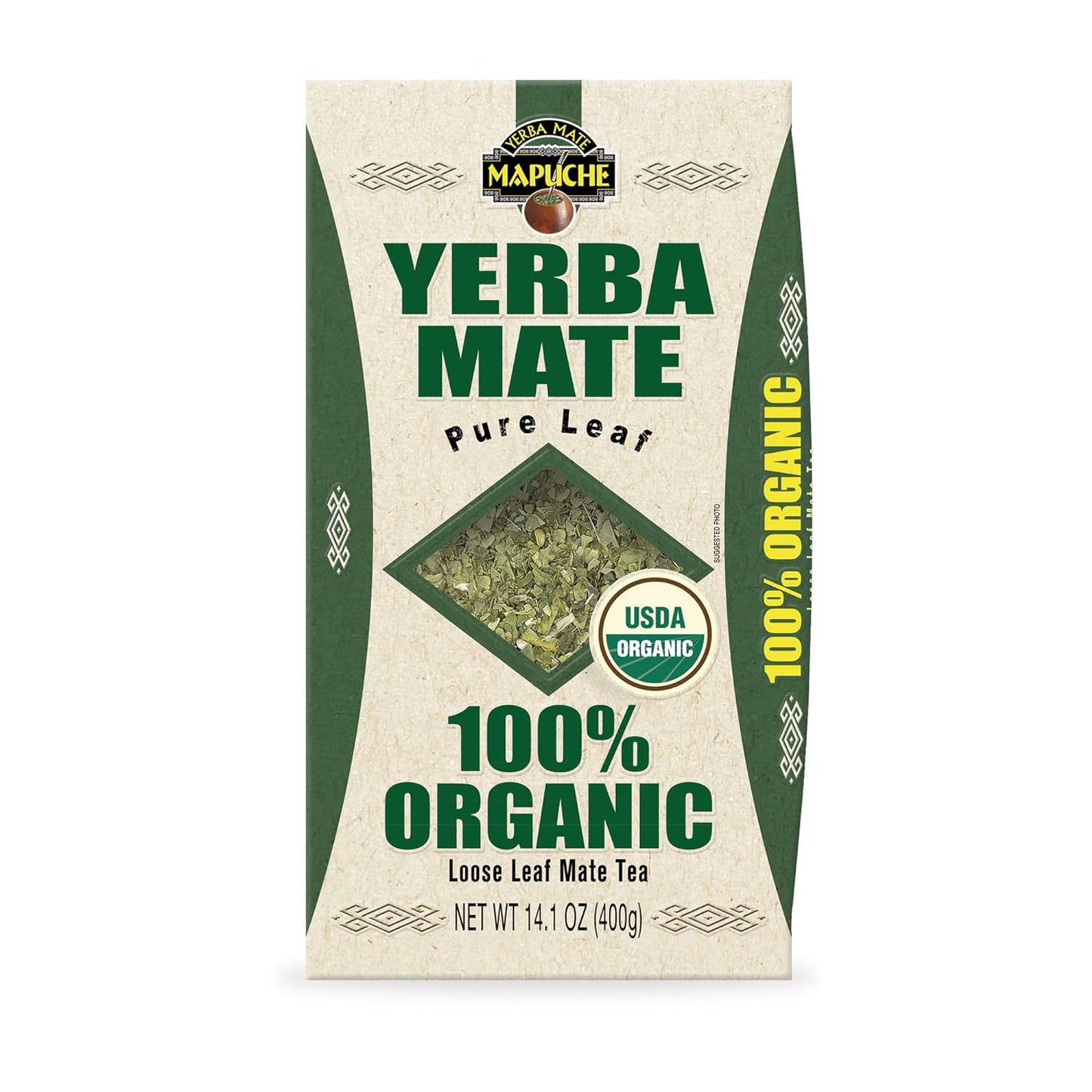 Pure Leaf 100% Organic Yerba Mate (USDA NOP Certified) 14.1oz (400g)